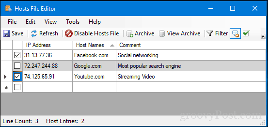 How to search host file